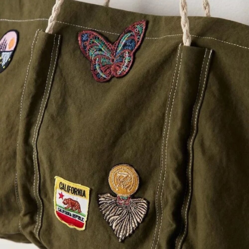 NWT Free People Been There Badge Tote Bag (Extra Large) - Picture 3 of 12